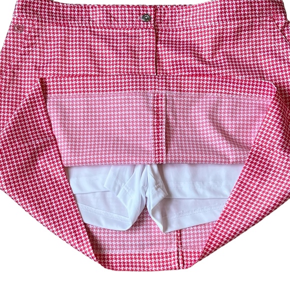 Izod women's pink houndstooth stretch golf skirt w/pockets size 14 NWOT ⛳️ - Picture 5 of 11